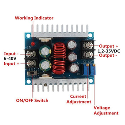 Napájecí modul, step-down měnič 6-40V/1,5-35V 20A