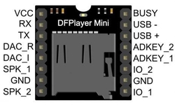 Přehrávač MP3 mini MP3-TF-16P pro Arduino