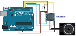 Přehrávač MP3 mini WTV020-SD-16P pro Arduino