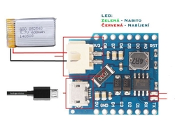 Modul Wemos D1 mini lithium battery shield