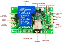 Modul relé wifi s ESP8266, napájení 5-80V, relé 30A