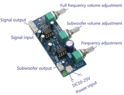 Předzesilovač 2.1 pro satelity a subwoofer, modul s NE5532