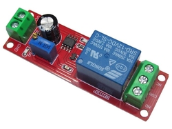 Modul časového zpoždění s relé 1-10s, modul s NE555, napájení 12V