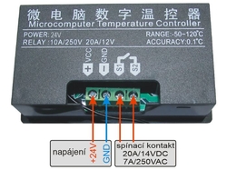 Digitální termostat W3230, -50 až 110°C, napájení 24VDC