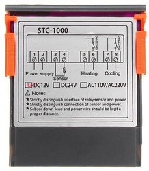 Digitální termostat STC-1000, rozsah -50 ~ +99°C, napájení 12V