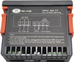 Digitální termostat RC-112E, napájení 230VAC, rozsah -40 ~ 99°C
