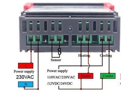 Digitální termostat STC-1000, rozsah -50 ~ +99°C, napájení 230VAC
