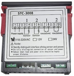 Digitální termostat duální - STC-3008 rozsah -55°C~120°C, 230V AC