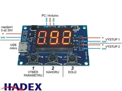 PWM generátor 1Hz-150kHz s LED displejem 2 kanálový