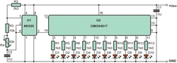 Běžící světlo, stavebnice s NE555+CD4017
