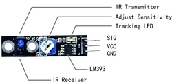 Reflexní světelná závora, modul s LM393 a TCRT5000 /Reflexní optočlen/
