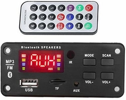 FM rádio, přehrávač MP3 s bluetooth 5.0, dálkové ovládání, napájení 5V