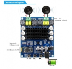 Bluetooth přijímač a zesilovač 2x120W, modul XH-M548