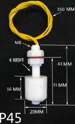 Snímač hladiny kapaliny P45 - dvoustavový plovákový spínač