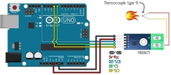 Teplotní sonda 800°C + převodník termočlánku ”K” MAX6675 pro Arduino