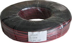 Dvojlinka 2x0,75mm2 CU18AWG červeno-černá, balení 100m /CYH 2x0,75mm/
