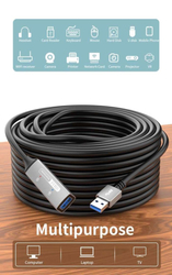 Kabel USB-A male / USB-A female 3.2, délka 5m, včetně repeateru alu