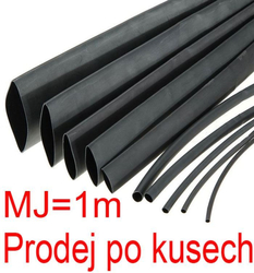 Smršťovací bužírka 6,0/3,0mm černá, balení 1m