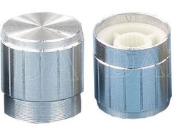 Přístrojový knoflík 18T 15x17mm, hřídel 6mm stříbrný