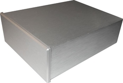 Krabička hliníková dvoudílná eloxovaná stříbrná, 100x128x40mm