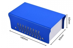 Krabička plechová dvoudílná, 90x140x60mm, modrá/bílá