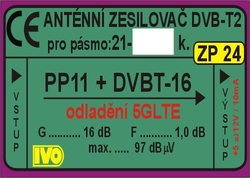 Anténní zesilovač 26dB DVB-T2 s potlačením 5G LTE