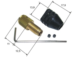 Sklíčidlo 0,3-3,2mm pro minivrtačky, pro hřídel 1/8” (3,175mm)
