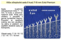 Očkoplochý klíč CrV Extol Premium-sada 8ks