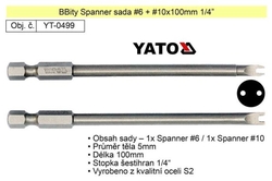 Sada bitů Spanner č.6 + č.10 x100mm 1/4”