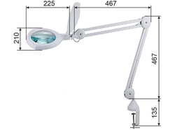Stolní lupa 20801L, čočka 153mm, 5 dioptrií, 60x LED