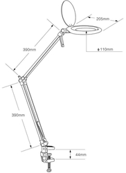 Stolní lupa 9711, čočka 110mm, 5 dioptrií, 72xLED SMD