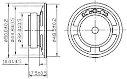 Repro 50mm YD50-1, papír, 8ohm/0,5W