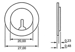 Piezoměnič pr. 27mm 90dB/10cm/4,2kHz bez krytu