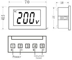 JYX85-panelový LCD MP 600V~ 70x40x25mm, napájení 6-12V=