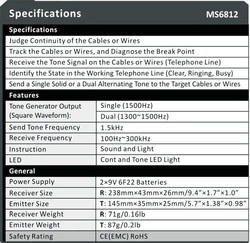 Bezkontaktní tester kabelů MS6812