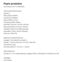 Osciloskop digitální 2x25MHz UTD2025CL UNI-T