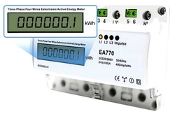 Elektroměr EA770 3 fázový digitální na DIN lištu