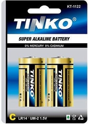 Baterie TINKO 1,5V C(LR14) alkalická, balení 2ks v blistru