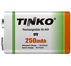 Nabíjecí baterie NiMH 6F22 9V/250mAh TINKO