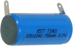 Nabíjecí článek Li-Ion ICR16340 3,7V/750mAh TINKO, páskové vývody