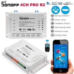 Sonoff 4CH R2, čtyřkanálový WiFi spínač 230V/10A