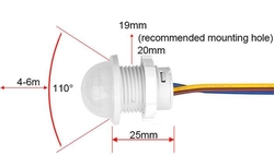 PIR čidlo T-3002 k montáži do otvoru 20mm
