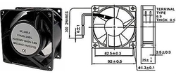 Ventilátor 92x92x25mm 230V/0,08A 2250 ot/min