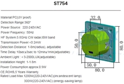 Mikrovlnné čidlo pohybu ST754 místo vypínače