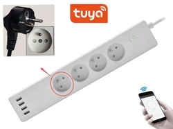 Chytrá prodlužovačka ZLD-44EU-W 4x zásuvka, 4x USB, TUYA, wifi