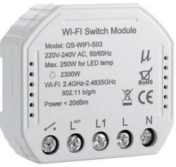 Spínač WiFi Tuya QS-WIFI-S03, 230V/10A, napájení 90-260AC