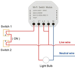 Spínač WiFi Tuya QS-WIFI-S03, 230V/10A, napájení 90-260AC