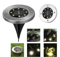 Solární zahradní světlo zapichovací, 8 LED, sada 4ks