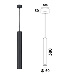 Závěsná LED lampa černá