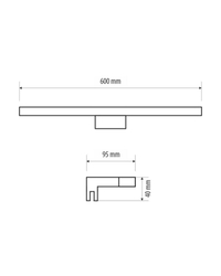 LED zrcadlové světlo 60cm, LED 9W/800lm/4000K,QTEC Q-320CH, chrom